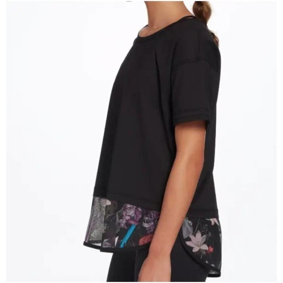 Calia Mixed Media Short Sleeve Black Top size small - Picture 7 of 7